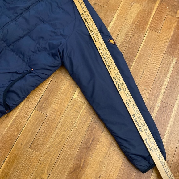 Timberland Weargear Jacket Duck Down Puffer Full Zip Navy Blue Mens Large Flaw - Picture 12 of 16